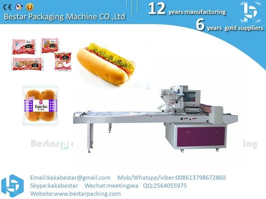 China. Comidas para snacks Perrito caliente salchicha de jamón Máquina automática de embalaje horizontal proveedor
