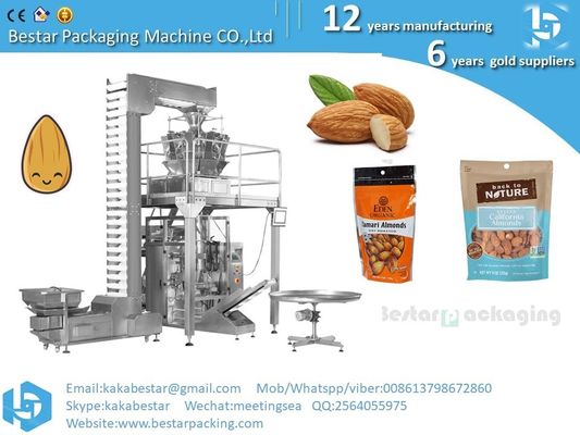 Máquina de embalaje vertical con vacío de frutas secas calientes, anacardos de almendras proveedor