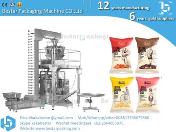 Máquina automática de embalaje de cereales y bocadillos /10 cabezas pesadora máquina de embalaje vertical de papas fritas proveedor