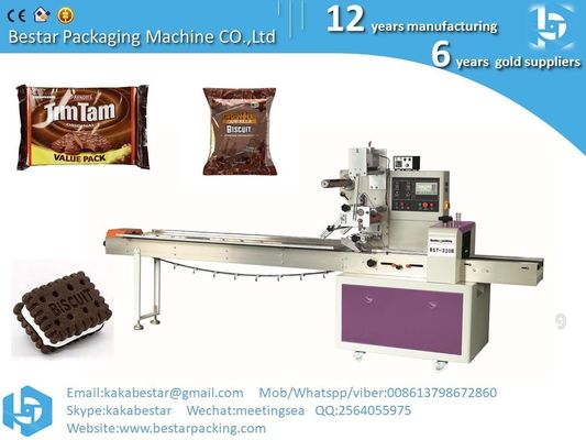 Máquina de embalaje para galletas de sándwich de chocolate, galletas y galletas de crema proveedor