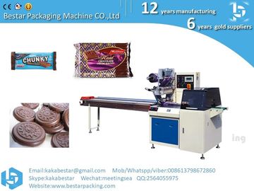Máquina automática de envasado por flujo para galletas de chocolate de barras de pan, galletas de chocolate proveedor