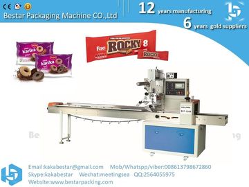 Máquina automática de envasado por flujo para galletas de chocolate de barras de pan, galletas de chocolate proveedor