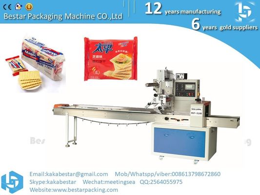 Galletas de chive, galletas de refresco sin azúcar máquina de embalaje automática proveedor
