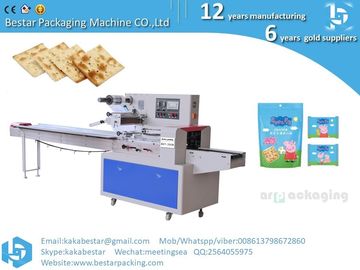 Máquina de embalaje de sandwiches de fresa con refresco, máquina de embalaje automática de almohada recta a nivel de pan proveedor