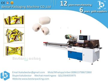 Mejor vendido modelo de algodón máquina de embalaje de caramelos pequeños, máquina de embalaje de flujo con alimentador automático proveedor