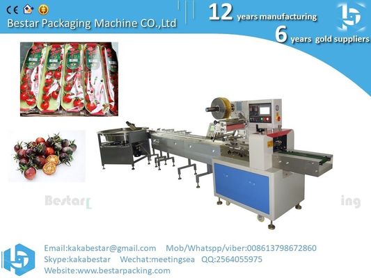 Máquina de embalaje de hongo de alta eficiencia pepinos de manzana de flujo lechuga de cerezo de tomate pastel de frutas y verduras frescas proveedor