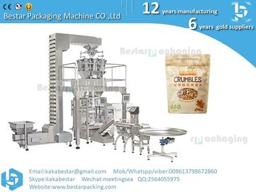 Máquina de embalaje vertical de cuatro bolsas de pie para bocadillos de arroz de granulado de harina de avena y maíz proveedor
