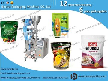 Máquina VFFS personalizada con maquinaria de embalaje multi-principal y balanzas multi-pesadoras para granos de comida de bocadillo hinchados proveedor